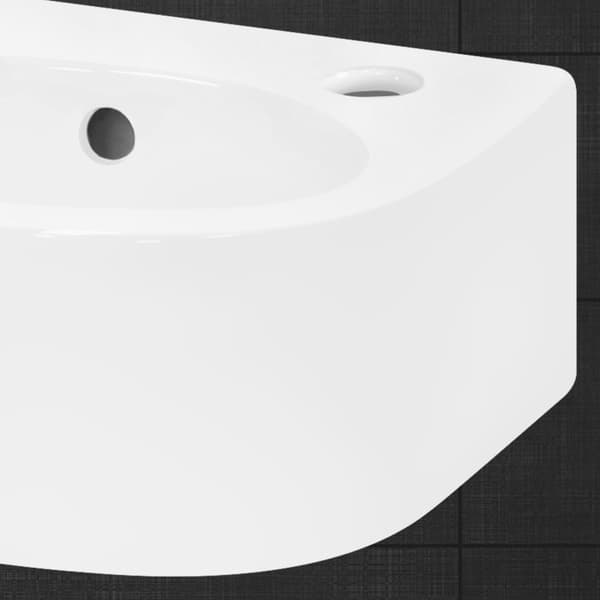 . ECD Germany synker bækkenet herunder affald sæt med overløb - ca. 335 x 255 x 130 mm - Keramik - Hvid - håndvask counter bækkenet top håndvask
