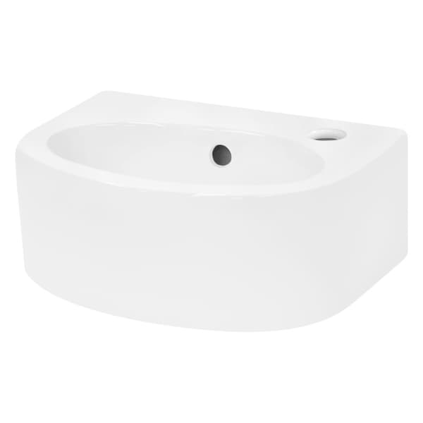 . ECD Germany synker bækkenet herunder affald sæt med overløb - ca. 335 x 255 x 130 mm - Keramik - Hvid - håndvask counter bækkenet top håndvask