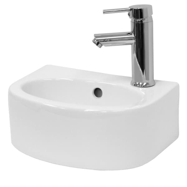 . ECD Germany synker bækkenet herunder affald sæt med overløb - ca. 335 x 255 x 130 mm - Keramik - Hvid - håndvask counter bækkenet top håndvask