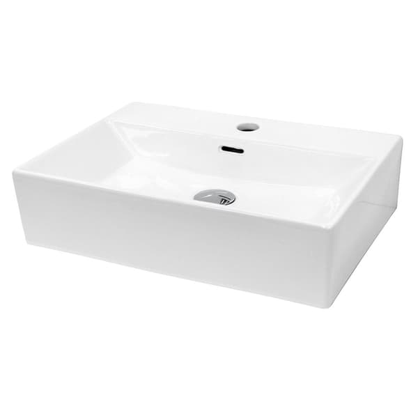ECD Germany håndvask håndvask inkl. Affaldssæt med overløb - 515x360x130 mm - lavet af keramik - kantet - hvid - bordplade håndvask bordplade håndvask