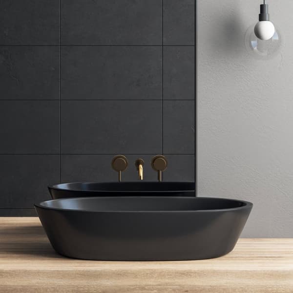 ECD Germany design håndvask håndvask 600 x 420 x 145 mm lavet af keramisk hvid - bordplade håndvask bordplade håndvask håndvask bordplade håndvask