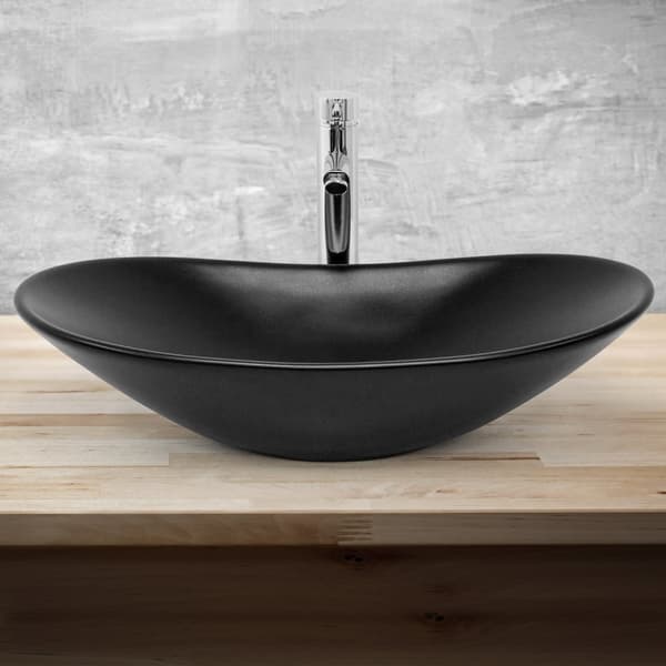 ECD Germany Design pesuallasteline 640 x 365 x 130 mm, valmistettu keraamisesta valkoisesta - työtasoinen pesuallas työtaso pesuallas käsin pesuallas