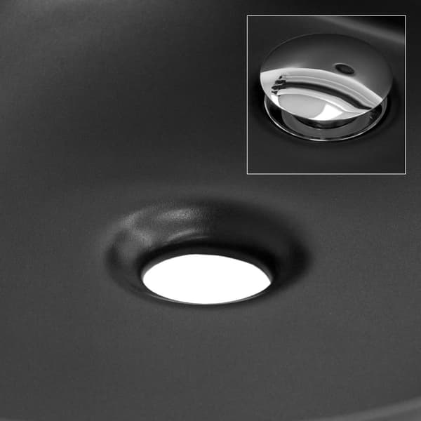 ECD Germany vask bassin Ø 400 x 350 mm runde keramik, hvid, top bassin top håndvask håndvask Vessel sink sink bassin vandfald håndvask vask nøgle