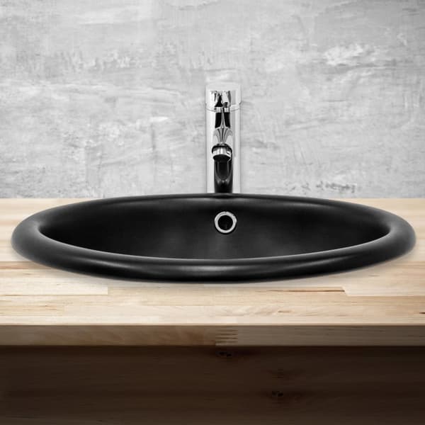 ML-Design keramisk håndvask hvid skinnende 49x19.5x40.5cm oval indbygget håndvask med overløb og blomsterhul, badeværelse bordplade håndvask indbygget