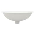 Miniatyrbillede 3 af 8: ML-Design keramisk håndvask hvid skinnende 49x19.5x40.5cm oval indbygget håndvask med overløb og blomsterhul, badeværelse bordplade håndvask indbygget