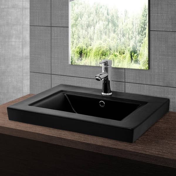Keramisk vask bassin monteret håndvask håndvask 605 x 465 mm
