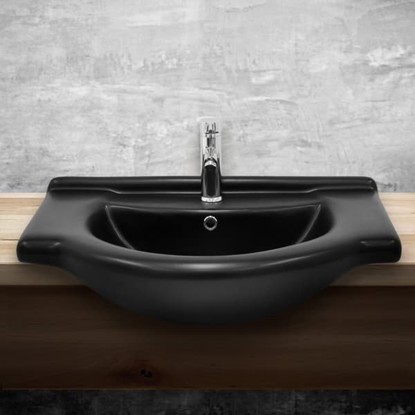ML Design keramisk håndvask hvid 77x21,5x51,5 cm, indbygget håndvask med trykhul og overløb, top håndvask vaskeskål vaskerum hånd, til badeværelset