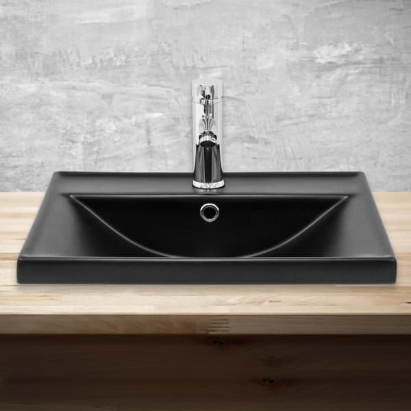 ML-Design keramisk håndvask hvid 51x15.5x41.5cm Eckig Indbygget håndvask med trykhul og overløb, top håndvask Indbygget håndvask Vaskekop Vaskområde