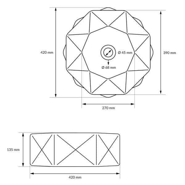 ML-Design Keramisk håndvask i hvid blank, Ø 42x13.5 cm, Diamond Design, Round Essay Basin, Moderne Forfængelighed, Vaskeskål Vaskeplad Håndvask