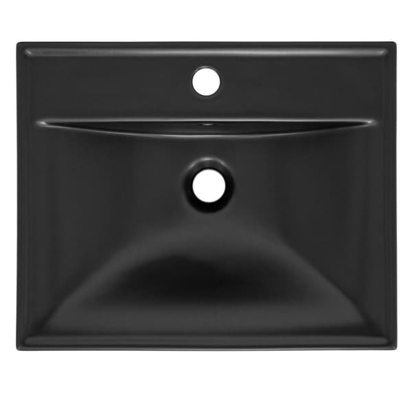 ML-Design Keraaminen pesuallas Valkoinen 51x15.5x41.5cm Eckig sisäänrakennettu pesuallas, jossa on kosketusreikä ja ylivuoto