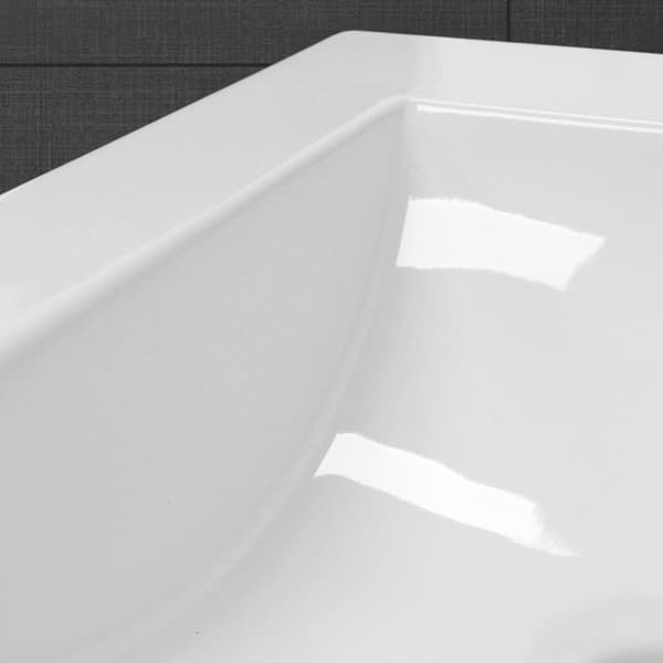 ML-Design keramisk håndvask hvid 54.5x16x41.5cm Eckig Indbygget håndvask med trykhul og overløb, top håndvask Indbygget håndvask Vaskeskål WashPlace