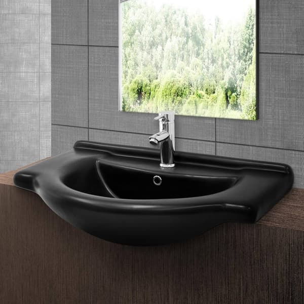 ML Design keramisk håndvask hvid 77x21,5x51,5 cm, indbygget håndvask med trykhul og overløb, top håndvask vaskeskål vaskerum hånd, til badeværelset
