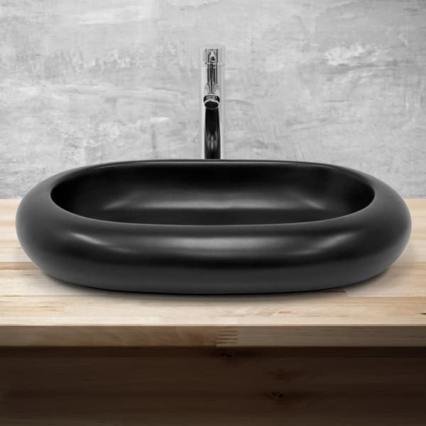 Keramisk vask forfængelighed køkkenbordet håndvask bassin håndvask 630 x 420 mm