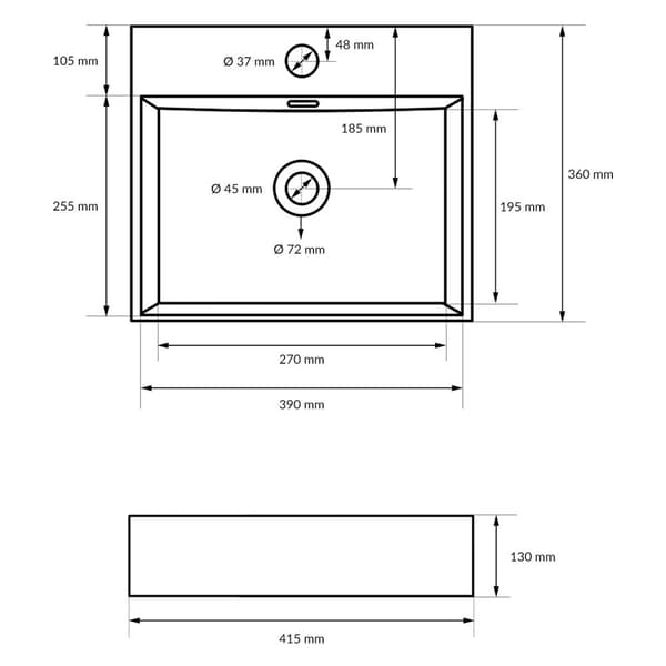 Keraaminen pesuallas turhamaisuus työtaso pesuallas altaan pesualtaan 415 x 360 mm