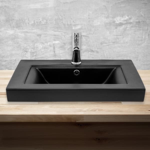 Keramisk vask bassin monteret håndvask håndvask 605 x 465 mm