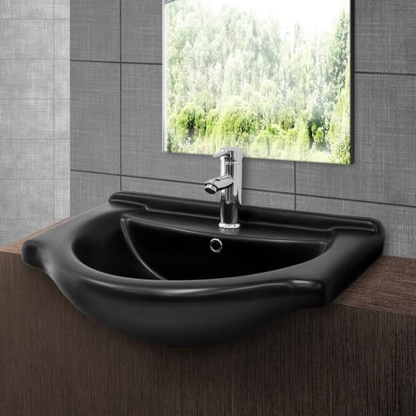 ML Design keraaminen pesuallas valkoinen 67,5x21,5x51,5 cm, sisäänrakennettu pesuallas, jossa on kosketusreikä, pesuastialle kylpyhuoneelle