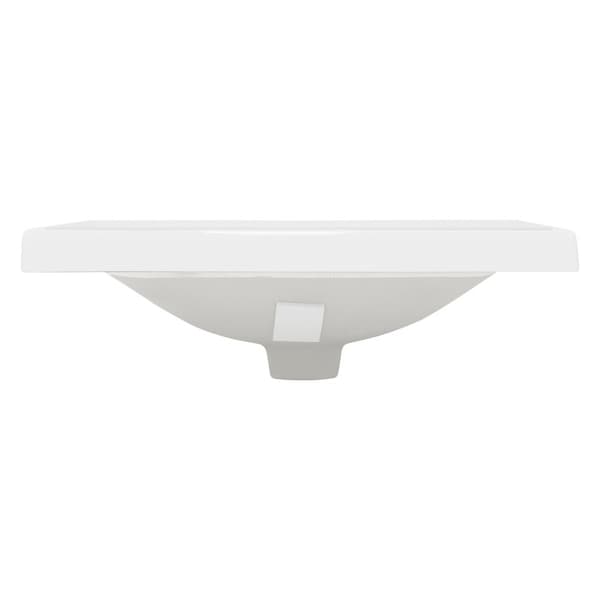 ML-Design keramisk handfat vit 51x15.5x41.5cm Eckig inbyggd handfat med kranhål och överflöde, Top handfat inbyggd handfat Tvättråd Tvättplats handfat