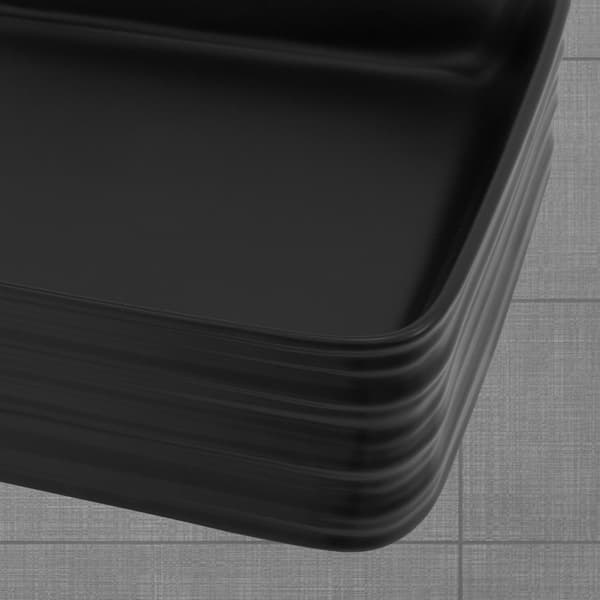 ML-Design Keramisk Vask i Mat Sort 68x38x12 cm Firkantet; Moderne Overfladevask; Design Håndvask Overfladevask; Vaskeservant til Badeværelse og