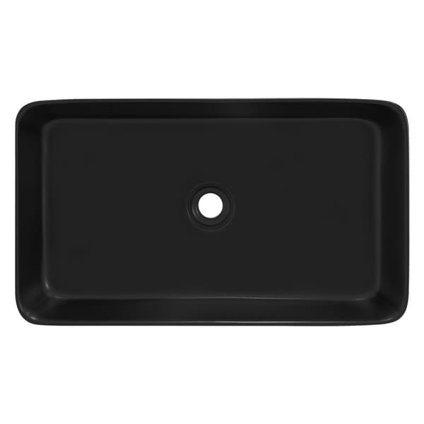 ML-Design Keramisk Vask i Mat Sort 68x38x12 cm Firkantet; Moderne Overfladevask; Design Håndvask Overfladevask; Vaskeservant til Badeværelse og
