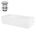Miniatyrbillede 1 af 9: ML-Design Håndvask Keramik Hvid 51x25x13 cm; Bundventil Sølv; Lille; Kantet; Hanehul til højre; Væg- eller topmonteret; Moderne vask; Håndvask;