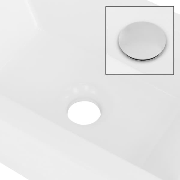 ML-Design Keramisk Hvid Vask 51x25x13 cm; Firkantet; Lille; Hanehul til venstre; Vægmontering eller Overfladevask; Moderne Håndvask; til Badeværelse