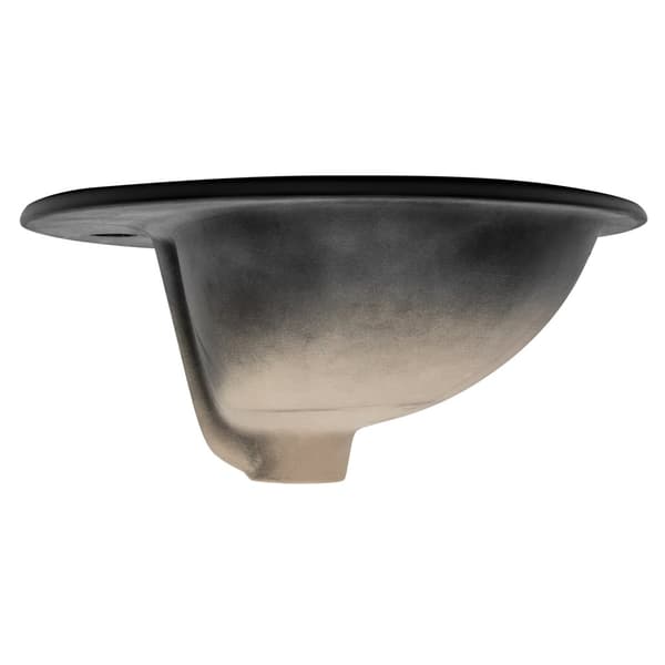ML-Design Keramisk Vask i Mat Sort 57x48;5x19;5 cm Oval med Afløbssæt; Indbygningsvask med Overløb; Overfladevask Håndvask; til Badeværelse