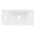 Miniatyrbillede 3 af 9: ML-Design Hvid Keramik Vask 51x25x13 cm med Hvid Afløbsventil; Firkantet; Højrehåndet Hanehul; Vægmontering eller Overfladevask; Moderne Håndvask