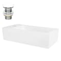 Miniatyrbillede 1 af 9: ML-Design Hvid Keramik Vask 51x25x13 cm med Hvid Afløbsventil; Firkantet; Højrehåndet Hanehul; Vægmontering eller Overfladevask; Moderne Håndvask