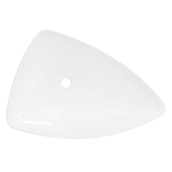 ML-Design Hvid Keramisk Vask 69x46x13 cm Trekantet inkl. Afløbsventil; Moderne Overfladevask; Design Håndvask; til Badeværelse/Gæstetoilet