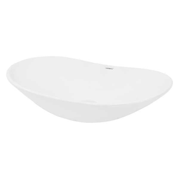 ECD Germany håndvask håndvask inkl. Affaldssæt uden overløb - 585 x 375 x 145 mm - lavet af keramik - hvid - bordplade håndvask bordplade håndvask