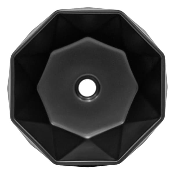 ML-Design Keramisk Vask i Mat Sort Ø 42x13;5 cm m. Afløb; Diamant Design; Rund Opvaskevask; Moderne Håndvask; Vaskeskål; Badeværelsesvask