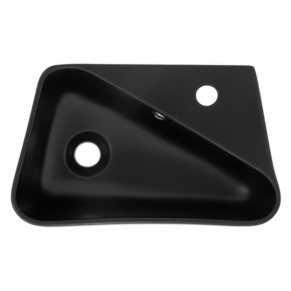 ML-Design Keramisk Håndvask Sort 45x27x13 cm Firkantet inkl. Afløbsventil; Hanehul til højre; Vægmontering/Opbygningsvask; Vask med overløb;