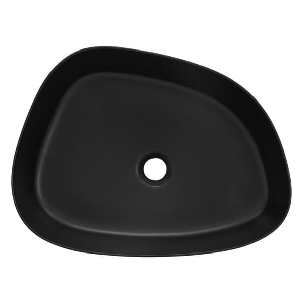 ML-Design Keramisk Sort Vask 55x42x14 cm Oval inkl. Afløbsventil; Moderne Overfladevask; Design Håndvask; til Badeværelse/Gæstetoilet
