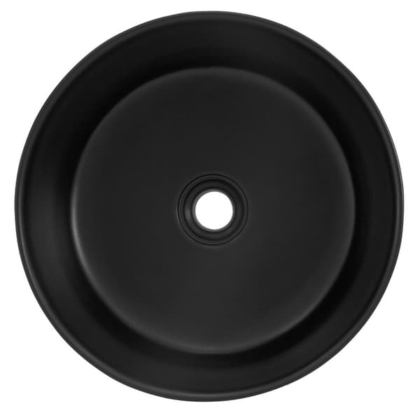 ML-Design Pesuallas Keramiikka Musta matta Ø 41x18 cm Pyöreä sisältää poistoputken; Moderni päälle asennettava pesuallas; Design pesualtaan