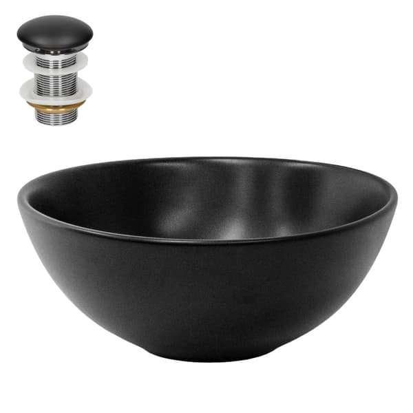 ML-Design keramisk håndvask i hvid blank, Ø 28x11.6 cm, rund essay bassin, moderne forfængelighed, vaskeskål med afløbshul, vask område hånd håndvask