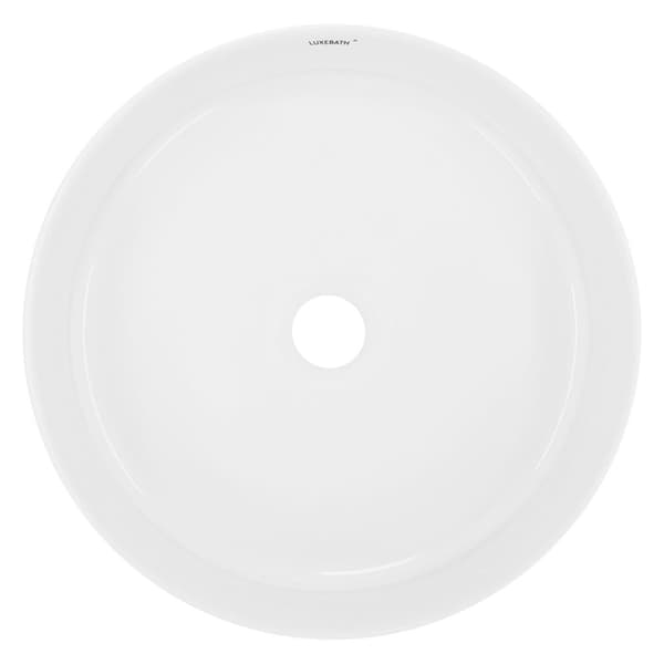 ECD Germany håndvask håndvask inkl. Affaldssæt uden overløb - 405 x 405 x 140 mm - lavet af keramik - hvid - bordplade håndvask bordplade håndvask