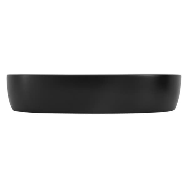 ML-Design Keramiktvättställ i matt svart 60 x 40 x 12 cm; oval; modern bänkmonterat tvättställ; design handfat; handfat för badrummet / gästtoaletten