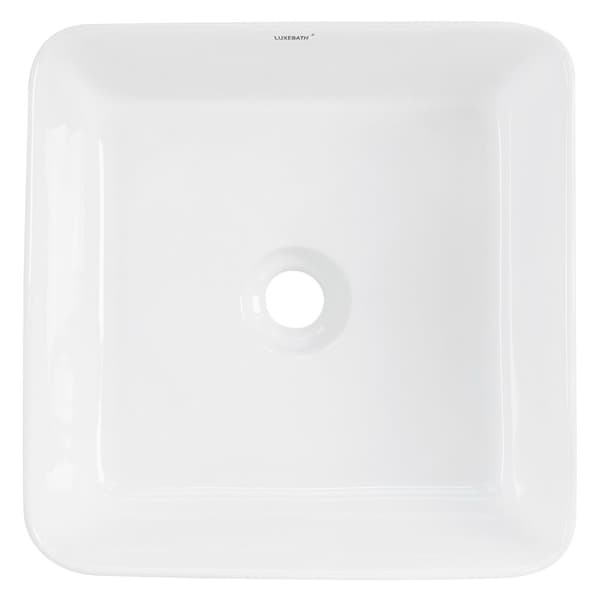 ML-Design Håndvask af keramik i skinnende hvid 39x39x15 cm Firkantet; Moderne overfladevask; Design bordvask; Håndvask til badeværelse og gæstetoilet