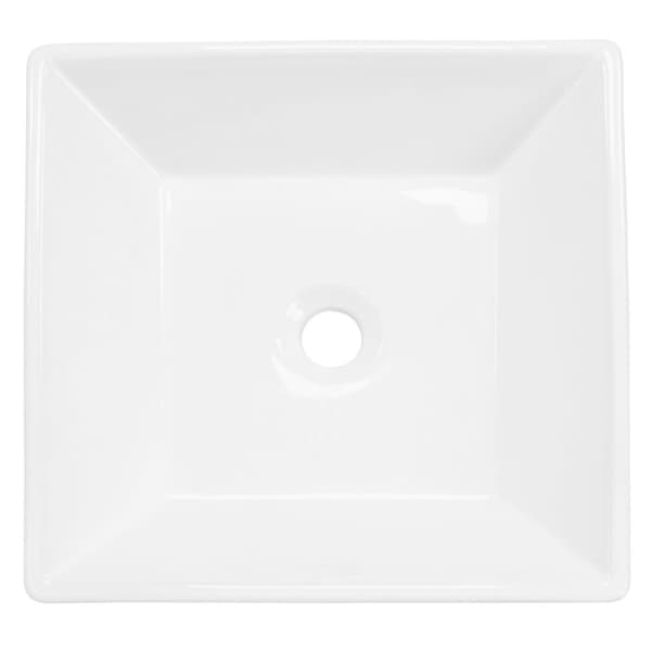 ML-Design Keramisk Hvid Vask 41x41x12 cm Firkantet inkl. Afløbsventil; Moderne Overfladevask; Design Håndvask; til Badeværelse/Gæstetoilet