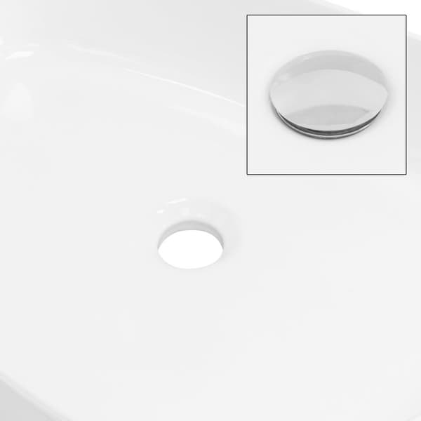 ML-Design Håndvask af keramik i skinnende hvid 55 x 42 x 14 cm; oval; moderne overfladevask; designvask; håndvask til badeværelse / gæstetoilet