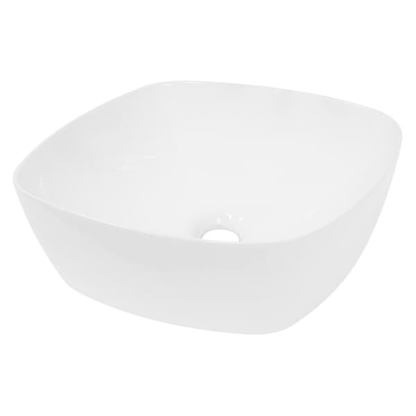 ECD Germany håndvask håndvask inkl. Affaldssæt uden overløb - 405 x 405 x 140 mm - lavet af keramik - hvid - bordplade håndvask bordplade håndvask