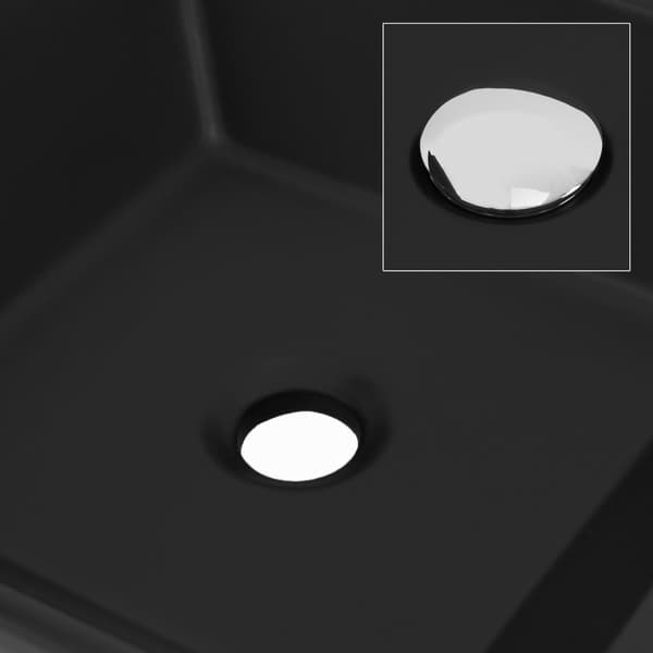 ML-Design Keramisk Vask i Mat Sort 41x41x12 cm Firkantet; Moderne Overfladevask; Design Håndvask Overfladevask; til Badeværelse og Gæstetoilet