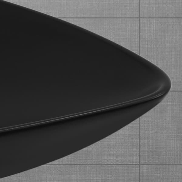ML-Design Keramisk Vask i Mat Sort 69x46x13 cm Trekantet; Moderne Overfladevask; Design Håndvask Overfladevask; Vaskesæt til Badeværelse og