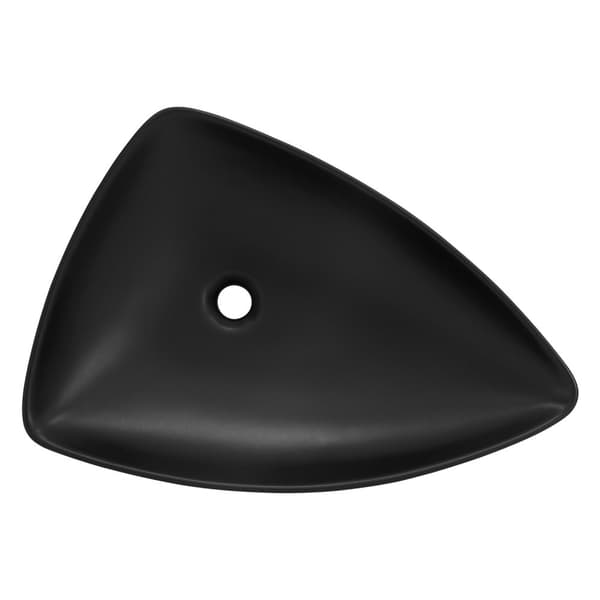 ML-Design Keramisk Vask i Mat Sort 69x46x13 cm Trekantet; Moderne Overfladevask; Design Håndvask Overfladevask; Vaskesæt til Badeværelse og