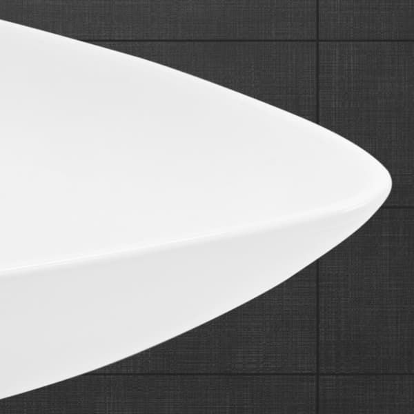 ML-Design Kiiltävä valkoinen keramiikkapesuallas 69x46x13 cm kolmionmuotoinen; moderni päälle asennettava pesuallas; design-pesuallas; käsipesuallas;