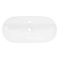 Miniatyrbillede 2 af 8: Oval håndvask uden overløb 80x40x12 cm hvid keramik ML-Design