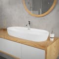 Miniatyrbillede 1 af 8: Oval håndvask uden overløb 80x40x12 cm hvid keramik ML-Design