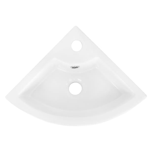 Håndvask inkl. afløbssæt med overløb 46x33x13 cm hvid keramik ML-design