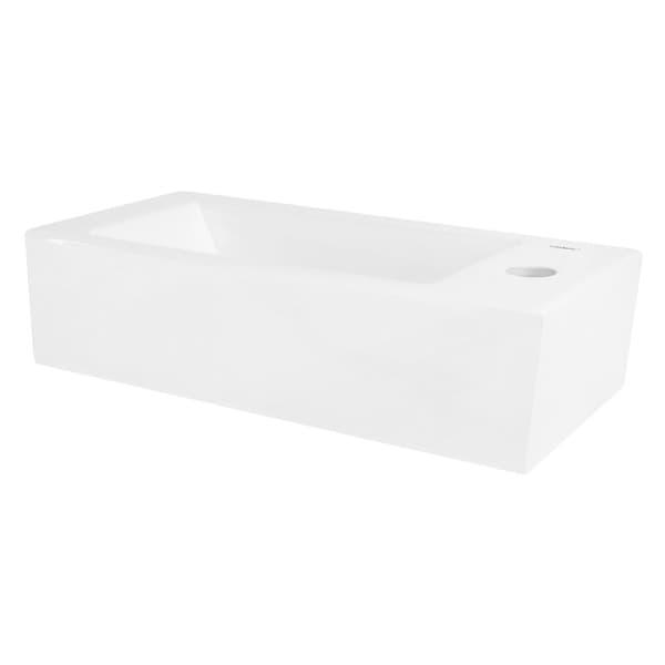 Tvättställ i keramik Bänkskivstvättställ höger Tvättskål 460x265 mm