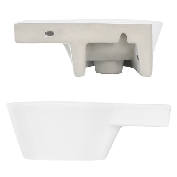 Keramisk håndvask Indbygget håndvask højre Vaskeskål 375 x 190 mm